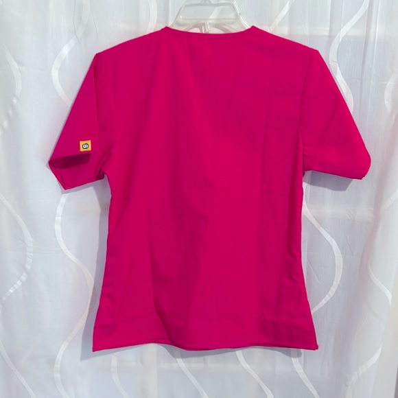 Wonder Wink Pink Scrub Top, Size XS - Picture 2 of 5